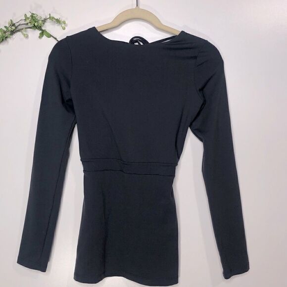 Susana Monaco Dark Gray Tie Up Back Top - Picture 1 of 11